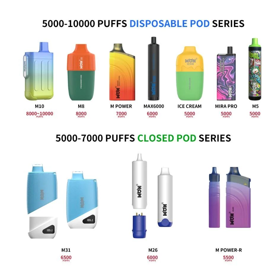 OEM / ODM Disposable Vape Factory New Vape Pod E-Cigarette 600 Puffs 5000 Puffs 3000puffs/8000puffs/10000puffs/Closed Pod/Tpd/Mhra/FDA/Esma/CE/RoHS/Monvaper/Mon